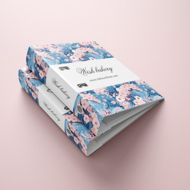 Sakura Flower Navy Waves Small Business Binder (Creator Uploaded)