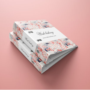 Sakura Flower Navy Waves Small Business Binder