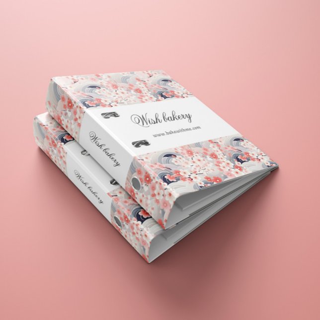 Sakura Flower Navy Waves Small Business Binder (Creator Uploaded)