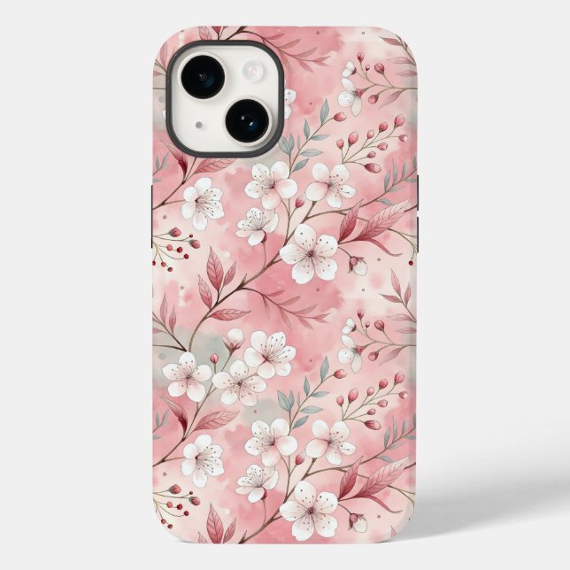 Sakura Flower Pattern Pink  Case-Mate iPhone Case (Back)