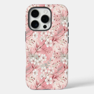 Sakura Flower Pattern Pink iPhone 16 Pro Case