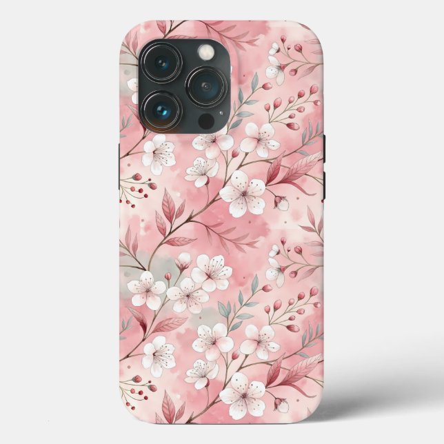 Sakura Flower Pattern Pink  Case-Mate iPhone Case (Back)