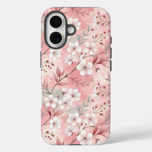 Sakura Flower Pattern Pink  iPhone 16 Case