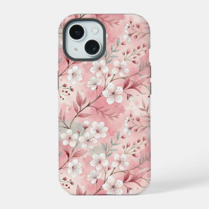 Sakura Flower Pattern Pink iPhone 15 Case