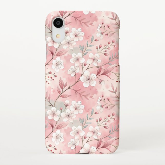 Sakura Flower Pattern Pink  iPhone Case (Back)