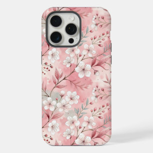 Sakura Flower Pattern Pink iPhone 15 Pro Max Case