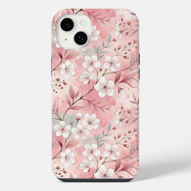 Sakura Flower Pattern Pink  iPhone Case (Back)