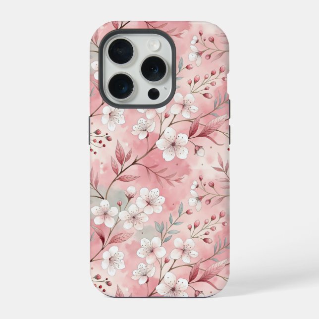 Sakura Flower Pattern Pink  iPhone Case (Back)