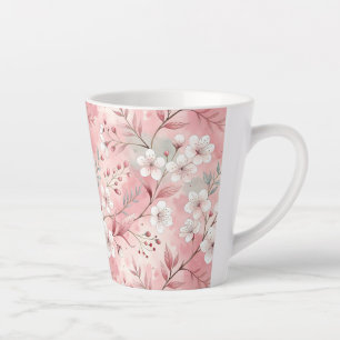 Sakura Flower Pattern Pink Latte Mug