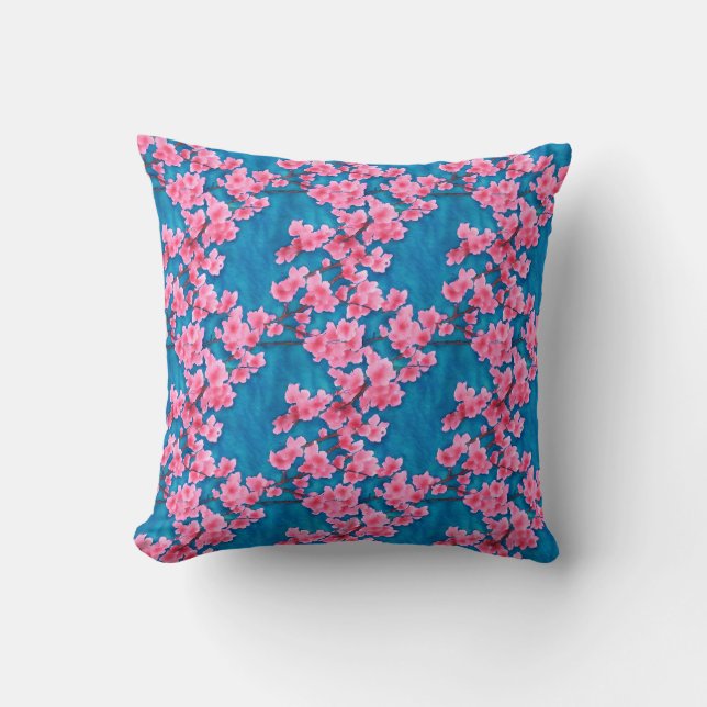 Sakura flower  throw pillow (Front)