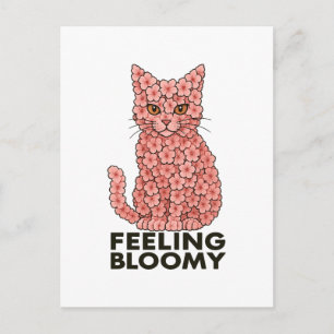 Sakura Flowers Cat Feeling Bloomy Postcard