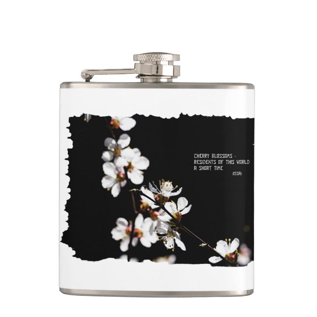 Sakura flowers hip flask (Front)