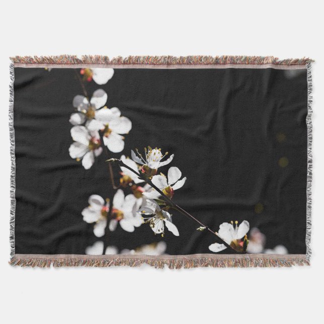 Sakura flowers throw blanket (Front)
