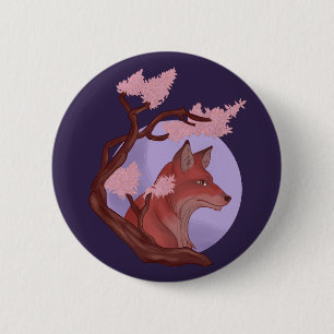 Sakura Fox 2 Inch Round Button