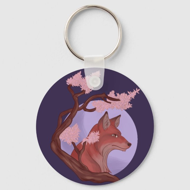 Sakura Fox Keychain (Front)