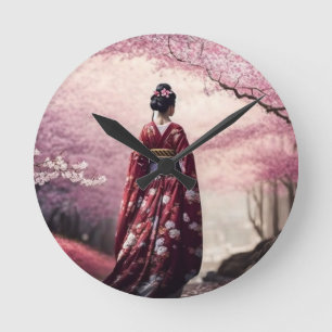 Sakura Geisha   Round Clock
