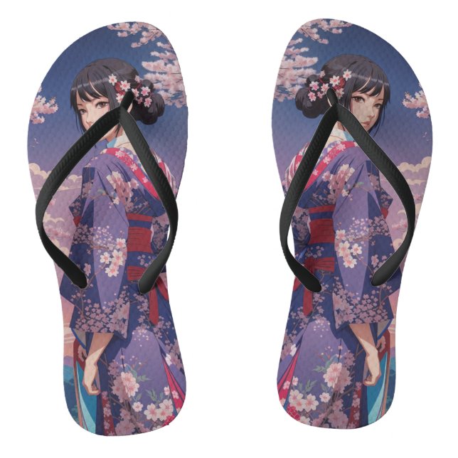 Sakura Girl Flip Flops (Footbed)