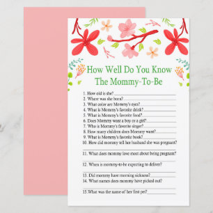Sakura How well do you know baby shower game