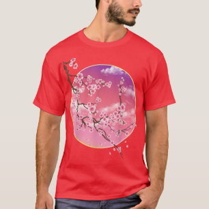 Sakura in Moonlight Japanese Cherry Flower Blossom T-Shirt