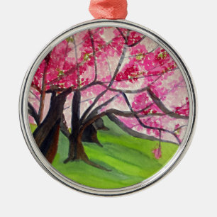 Sakura Japanese Cherry Blossom art Metal Ornament