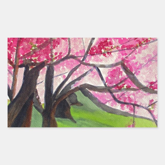 Sakura Japanese Cherry Blossom art Sticker (Front)