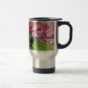 Sakura Japanese Cherry Blossom art Travel Mug
