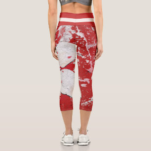 Sakura japanese cherry blossom asian floral print capri leggings