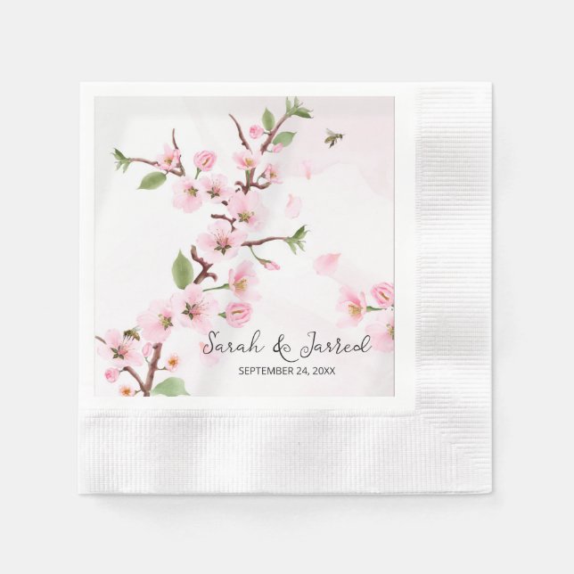 Sakura Japanese Cherry Blossom Asian Napkin (Front)