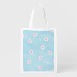 Sakura Japanese Cherry Blossom Floral Reusable Grocery Bag