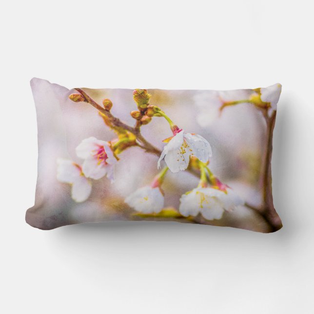 Sakura - Japanese Cherry Blossom Lumbar Pillow (Front)