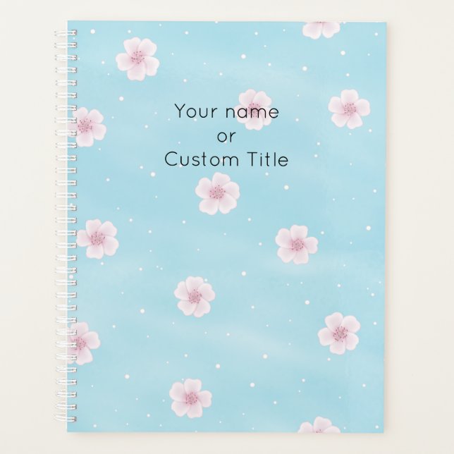 Sakura Japanese Cherry Blossom Personalized Planner (Front)