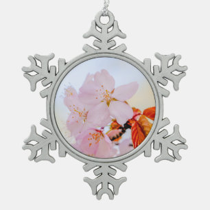 Sakura - Japanese cherry blossom Snowflake Pewter Christmas Ornament
