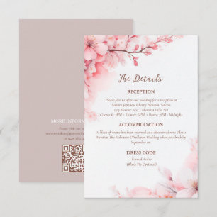 Sakura Japanese Cherry Blossom Wedding Details Enclosure Card