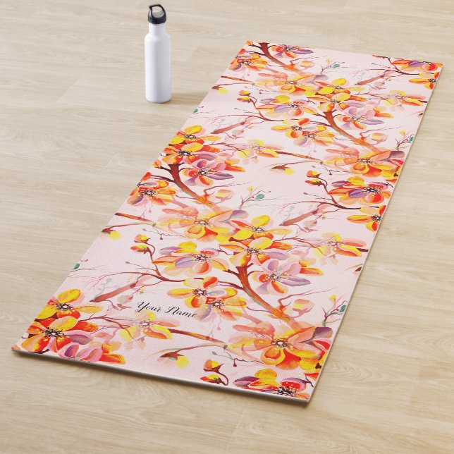 Sakura Japanese Flowers,Cherry blossom Flowers Yoga Mat (In Situ)