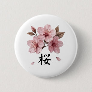 Sakura Katana Japanese Aesthetic 2 Inch Round Button
