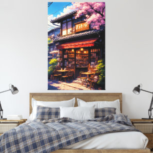 Sakura Kissa  - Cherry Blossom Café Canvas Print