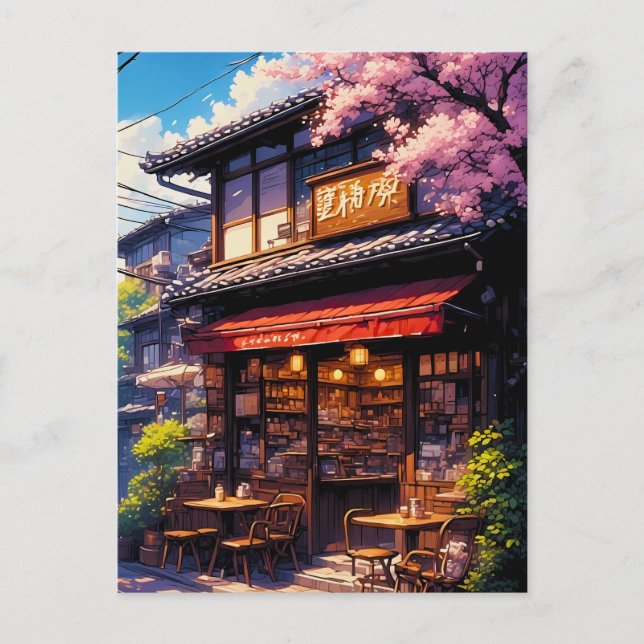Sakura Kissa  - Cherry Blossom Café Postcard (Front)