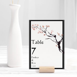 Sakura Mountain   Casual Border v2 Wedding Table Number