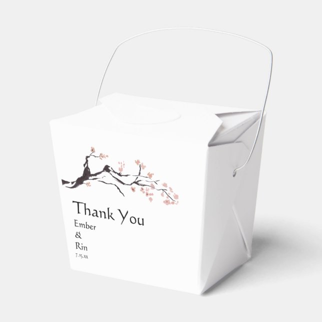 Sakura Mountain | Casual Paper Take Out Favour Box (Front Side)