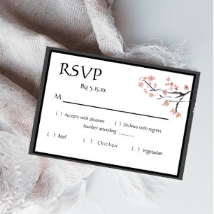 Sakura Mountain   Casual RSVP v2 Border w/date Card