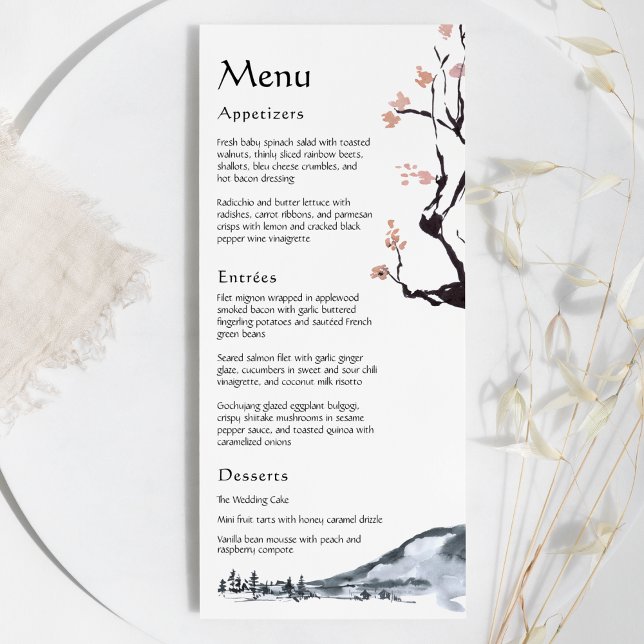 Sakura Mountain | Casual Wedding Flat Menu (Creator Uploaded)