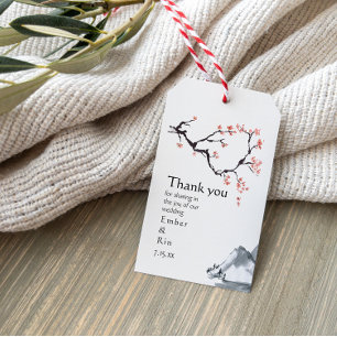 Sakura Mountain Casual Wedding Thank You Gift Tags
