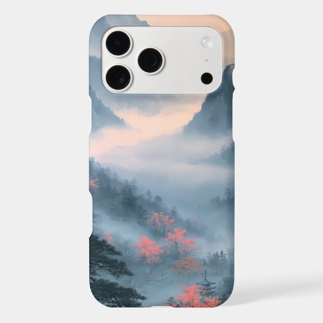 Sakura Mountain Monogram Japanese iPhone Case (Back)
