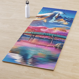 Sakura Mountain: Spring Scene Yoga Mat