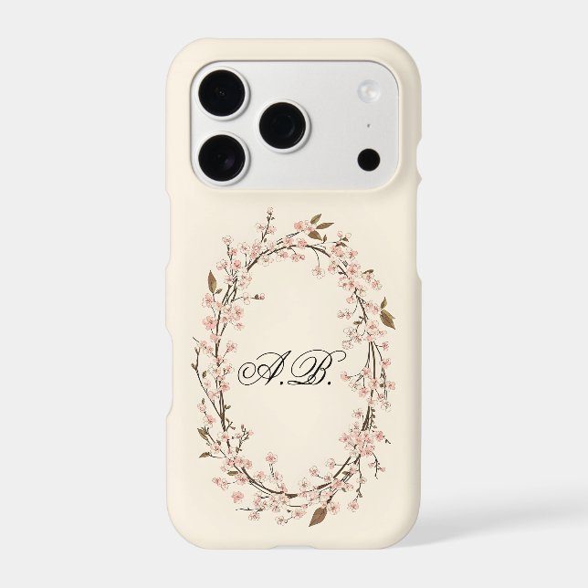 Sakura Name Frame iPhone Case | Add Your Name (Back)