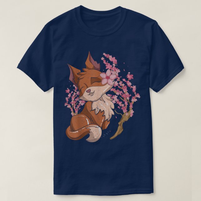 Sakura Nature Forest Animal Lover Cherry Blossom C T-Shirt (Design Front)