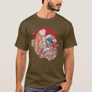 Sakura Nishikigoi Waves Cherry Blossom Taisho Sank T-Shirt