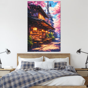 Sakura no Machikado - Cherry Blossom Street Canvas Print
