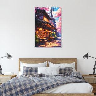 Sakura no Machikado - Cherry Blossom Street Canvas Print
