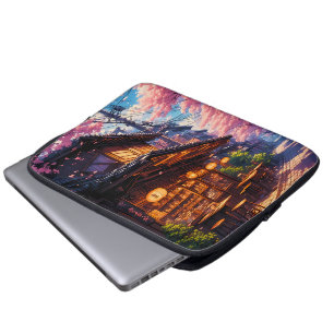 Sakura no Machikado - Cherry Blossom Street Laptop Sleeve
